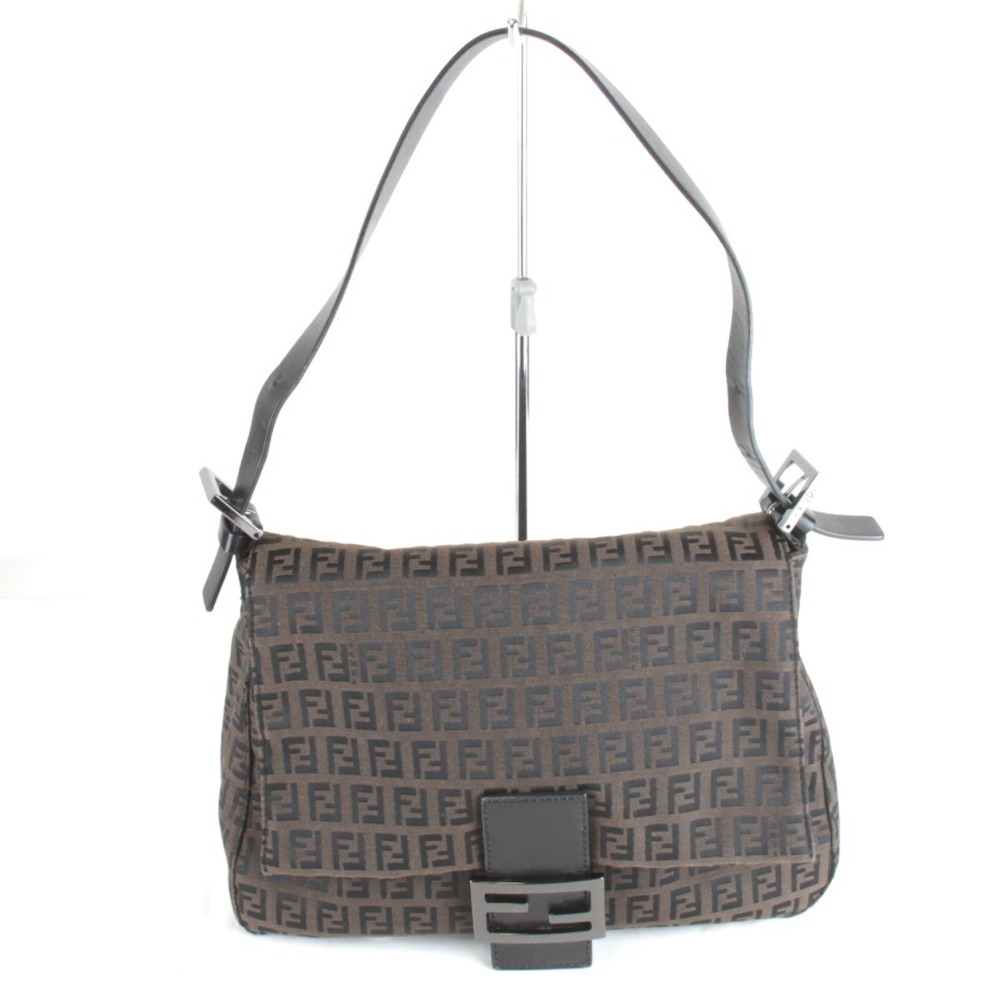Fendi Zucchino Mamma Bucket Shoulder Bag Brown Canvas